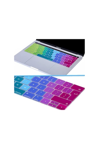 İngilizce Klavye Koruyucu Macbook Pro 13 15 Touch Bar Uyumlu A1706 A1989 A2159 A1707 A1990 Uk Iso Ters L Enter Avrupa İngilizce Baskılı Silikon Keyboard Cover Pembe Yeşil