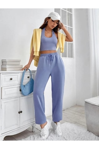 Kadın Bebe Mavi Oversize Eşofman Altı - Unisex Bebe Mavi