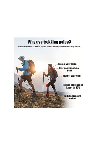 Novahub Antişok El Askılı Teleskopik Trekking Yürüyüş Çubuğu Mavi, Kullanıcı Dostu Tasarım Mavi