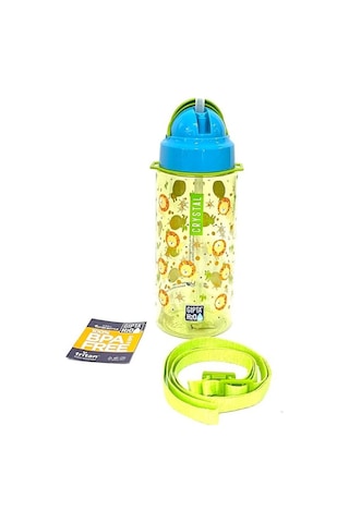 Gıpta Yeşil Crystal Tritan Desenli Pipetli Matara Suluk 500 Ml