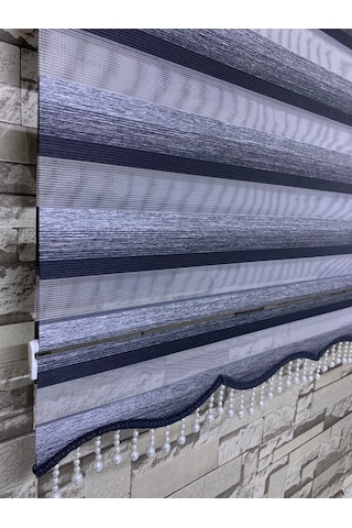 Siyah Gri Geçişli Zebra Perde Tüm Ölçülerde