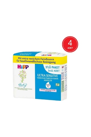 Hipp Baby Snaft Yenidoğan Temizlik Ve Bakım Mendili 4 X 3'Lü Paket 624 Yaprak