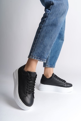 Dmr Elegance Bıana Bağcıklı Ortopedik Taban Kadın Sneaker Spor Ayakkabı Cbt - Siyah