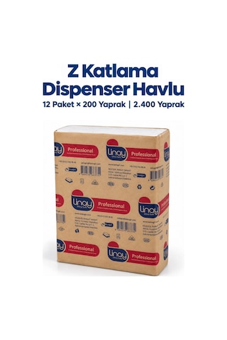 Ekstra Z Katlama Dispenser Kağıt Havlu 2 Katlı 200 Yaprak X 12 Paket