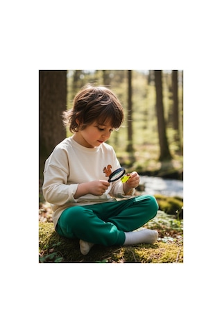 Heyadventure Erkek / Kız Çocuk Jogger Eşofman Altı Cepsiz Paçası Kaşkorseli Yeşil Yeşil
