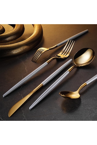 Versay White Gold 36 Parça 6 Kişilik Çatal Kaşık Bıçak Takımı 6999