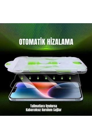 Madnova Apple iPhone 13/13 Pro/14/16e İle Uyumlu Hayalet Ekran Hizalama Aparatlı Ve Takılırken Cam Altında Toz Bırakmaz Darbelere Karşı Ekstra Güçlü Ekran Koruyucu Cam 40964465