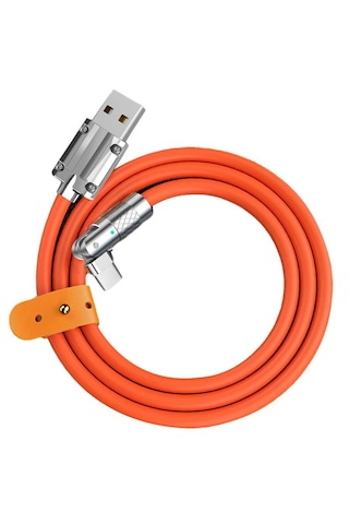 6015 Usb To Type C Hızlı Şarj Data Kablosu Çevirici Dönüştürücü Adaptör 180 Döner 120w 1m
