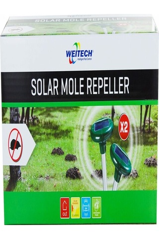 Weitech WK2015 Solar Köstebek Fare Ultrasonik Kovucu (İkili) IP44 –800 m²