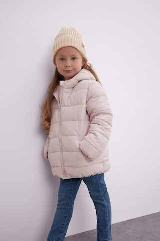 Defacto Kız Bebek Su İtici Beli Lastikli Kapüşonlu Şişme Mont C5317A524AUPN364 Pembe