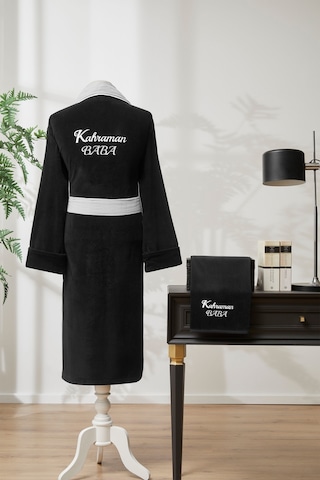 Özdilek Kahraman Baba Nakışlı Kadife Erkek Bornoz Seti 479842