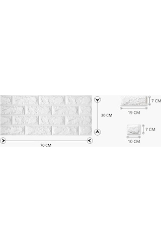 70x23 Cm Beyaz Kendinden Yapışkanlı 3d Esnek Duvar Kağıdı Paneli Diğer