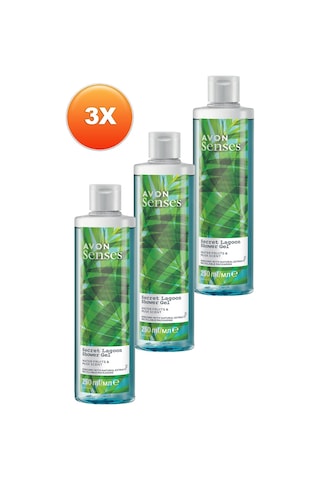 Avon Senses Secret Lagoon Su Meymeleri ve Misk Kokulu Duş Jeli 3 x 250 ML