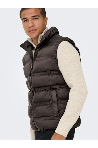 Only & Sons Onsunıon Seamless Lıfe Puffer Vest Otw Erkek Kahverengi Yelek - 22034830 Kahverengi