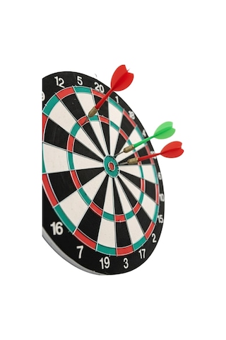 Northcity 15 İnç Dart Tahtası 4 Metal Uçlu Dart Oku Dayanıklı Ahşap Gövde