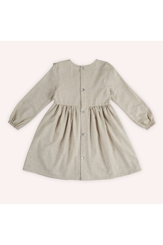 Kız Çocuk Nakış Detaylı Elbise Bej 2421gk26011-4945 001