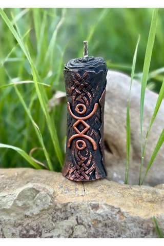 Plama Feniksa Slav Yazısıyla Damgası "şeyl" Olan Mum 269787535 Siyah