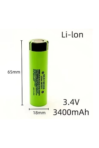 Ncr18650b 3.7 V 3400 Mah 18650 Düz Kafalı Şarj Edilebilir Pil 4 Adet Yeni Ve