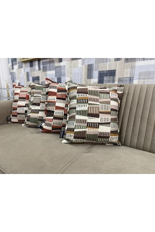 Nivemeshome Ritim 01 Yeşil 45x45 Dolgulu Kırlent Kılıfı Yeşil