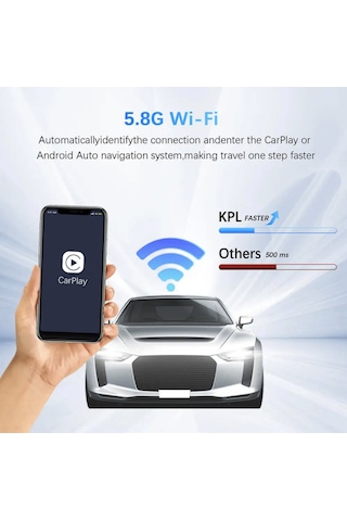 Kablosuz Carplay Adaptörü İphone & Android Uyumlu Bağlantı Kopmaz Yeni Nesil - 9014427374683 Diğer