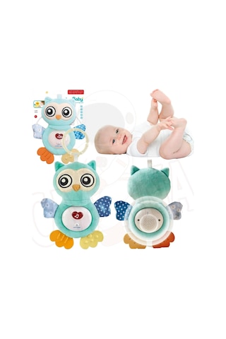 Cayenna Işıklı Ve Sesli Bebek Baykuşu Soft Peluş Yumuşak 15 Cm Bebek Oyuncak Baykuş Kaşıyıcılı