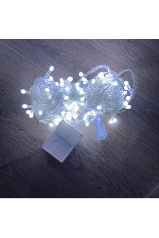 10m 100 Led Damla Uçlu Beyaz Işık Şeffaf Kablo Mz-17-1 Çok Renkli