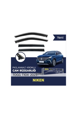 Togg T10x 2023- Kromlu Cam Rüzgarlığı 4lü