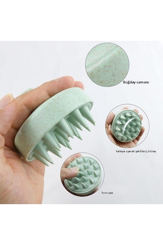 Koodmax Duş Tarağı Yumuşak Silikon Saç Yıkama Saç Derisi Masaj Tarağı - Yeşil