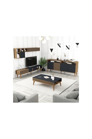 Variant Milan 3'Lü Salon Takımı - Ceviz - Antrasit