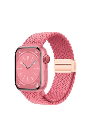 Watch 38mm Mkst Krd-134 Örgü Tasarımlı Hasır Kordon Strap Kayış - Pembe