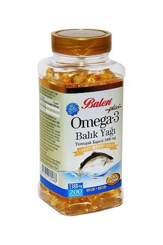Balen Plus+ Omega-3 Balık Yağı Yumuşak Kapsül 200 Kapsül X 1380mg X 5 Kutu