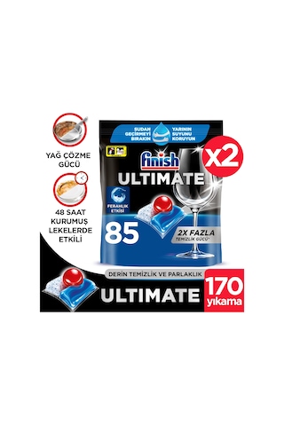 Finish Ultimate Hepsi Bir Arada Bulaşık Makinesi Deterjanı  2 x 85 Tablet