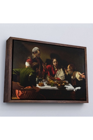 Çerçeveli Caravaggio - Emmaus'ta Akşam Yemeği Tablo - Supper At Emmaus-7137