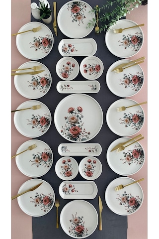 Hasbahçe 12 Kişilik 21 Parça Kahvaltı Takımı Renkli