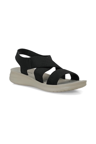 Polaris 409073.z Siyah Kadın Dolgu Topuk Sandalet 409073.z6fx 000000000102251900