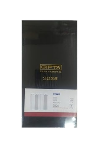 Gıpta 2026 Ticari Kasa Ajandası, 17x33 Cm, 432 Sayfa, Siyah Çok Renkli