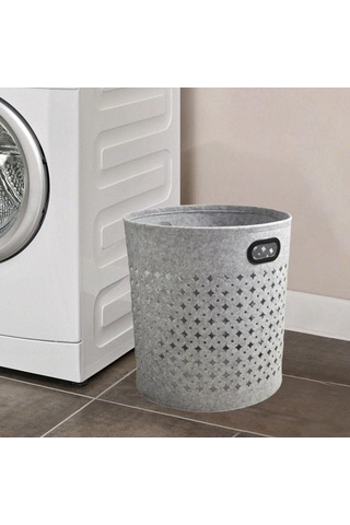 Pazly Suntek Taşınabilir Çamaşır Sepeti - Banyo, Mutfak, Ev Kullanımı, Açık Gri Açık Gri
