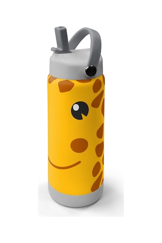 Coral High Zürafa Desenli Katlanır Ağızlıklı Çelik Termos 650 Ml 38344 Sarı