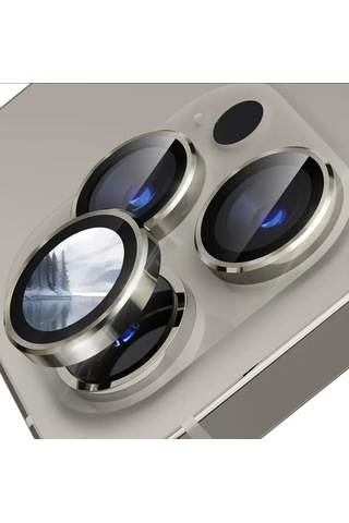 Iphone 15 Pro / 15 Pro Max Uyumlu Kamera Lens Koruyucu Silver