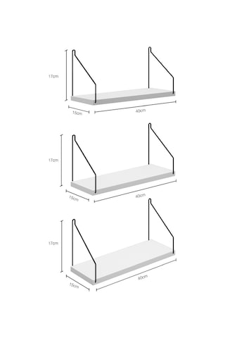 Roomiehome Duvar Rafı Kitaplık Mutfak Banyo Yaşam Alanı 3 Lü Set 15X40 Cm
