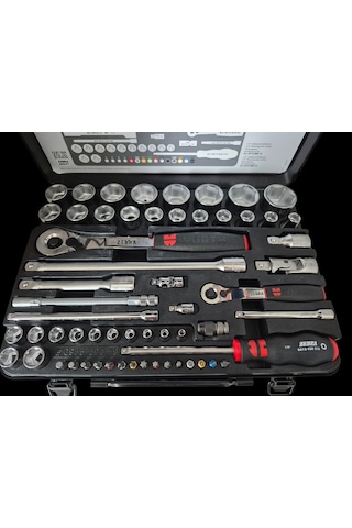 Yüksek Kalite Würth Zebra 1/4+1/2 İnç Lokma Anahtarı Seti 59parça