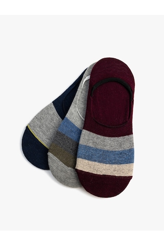 Koton 3'lü Babet Çorap Seti Çok Renkli Renk Bloklu Pamuk Karışımlı Multıcolor 4sam80248aa Mavi