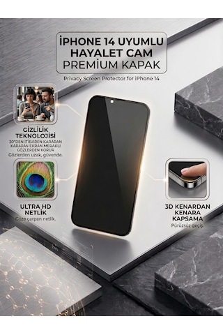 Apple Iphone 14 Uyumlu Ekran Koruyucu Hayalet Cam