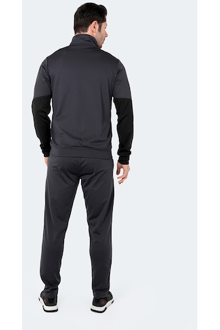 Slazenger RAMOS Erkek Fermuarlı Dik Yaka Cepli Koyu Gri Eşofman Takımı