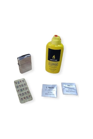 Clipper Benzini 80 Ml Çakmak Taşı Çakmak Ve Fitil Set Zippo