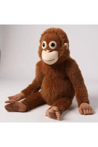 Sevimli Punch Maymun Peluş Oyuncak 50 Cm Ultra Yumuşak Büyük Boy Sarılmalık Kahverengi Peluş