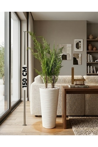 150 Cm Yapay İthal Çam Ağacı Dev Boy - Gerçek Dokulu Premium Dekoratif Salon Çamı Büyük Yapay Bitki Çok Renkli