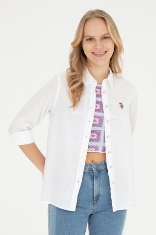 U.s. Polo Assn. Kadın Beyaz Gömlek Basic 50283991-vr013 Beyaz