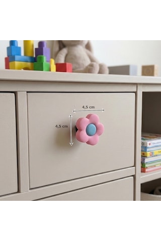 Çocuk Odası Mobilya Kulp Dolap Düğme Gül No:45 Pembe