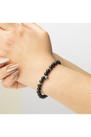Obsidyen Doğal Taş Bileklik 6 Mm Zihin Zırhı Renkli